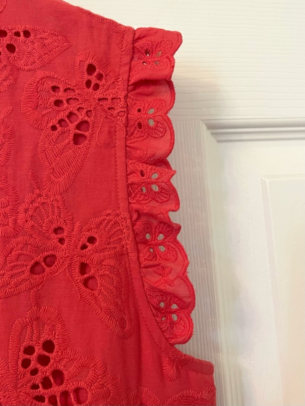 Kate Spade Mainline Watermelon Butterfly Eyelet Shift Dress - Picture 7 of 16